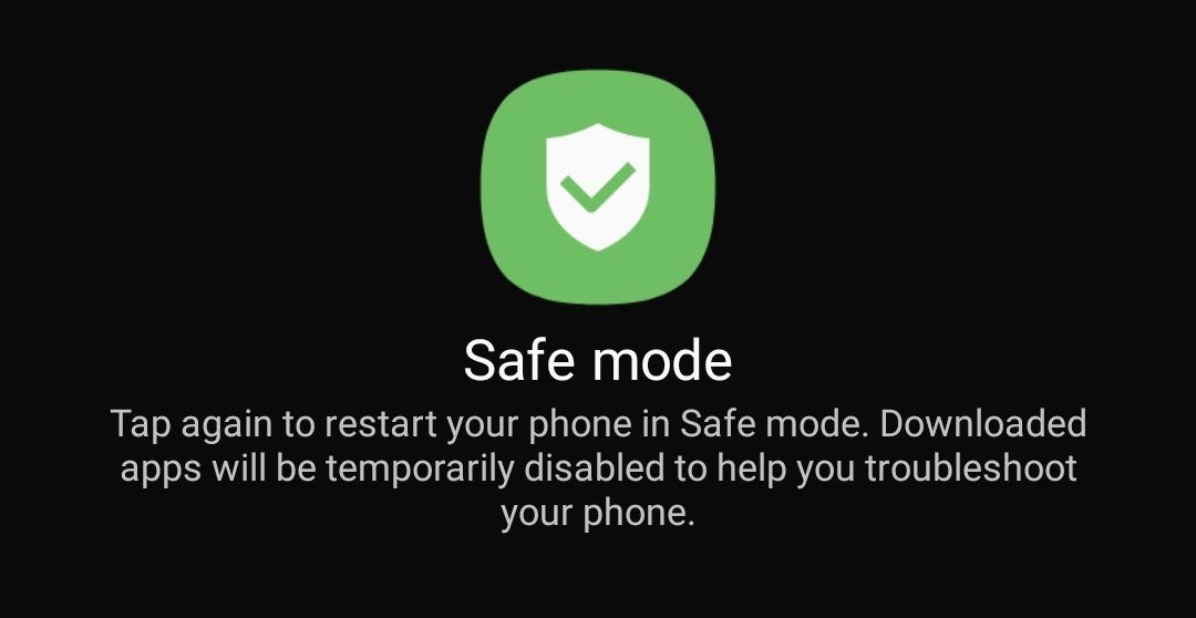 Turn safe mode on android screenshot