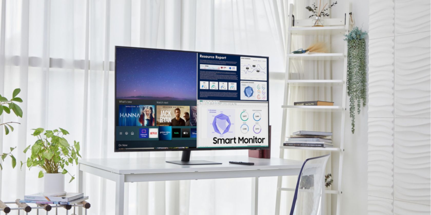 A close-up of one of Samsung's new smart monitor models