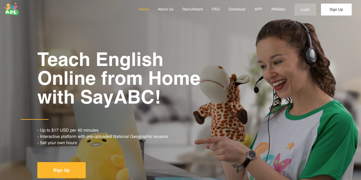 Teach English online with SayABC