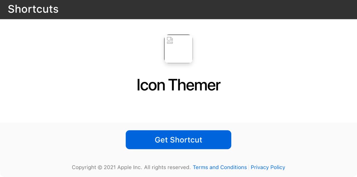 Shortcut download page from iCloud webstie
