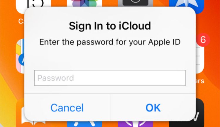 Sign In to iCloud window