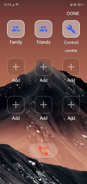 SOS and Edit icons on Simple Launcher
