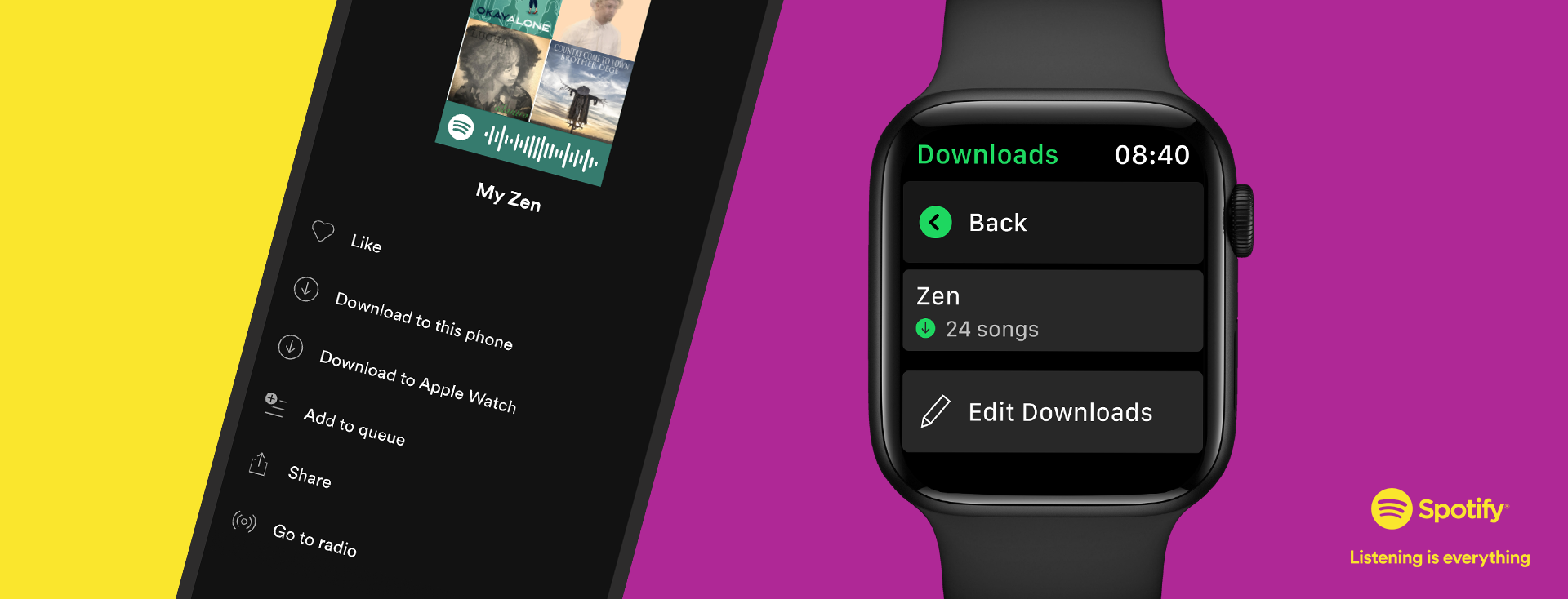 Sie können jetzt Spotify-Musik und -Podcasts auf Ihre Apple Watch herunterladen - Spotify Apple Watch Infographic