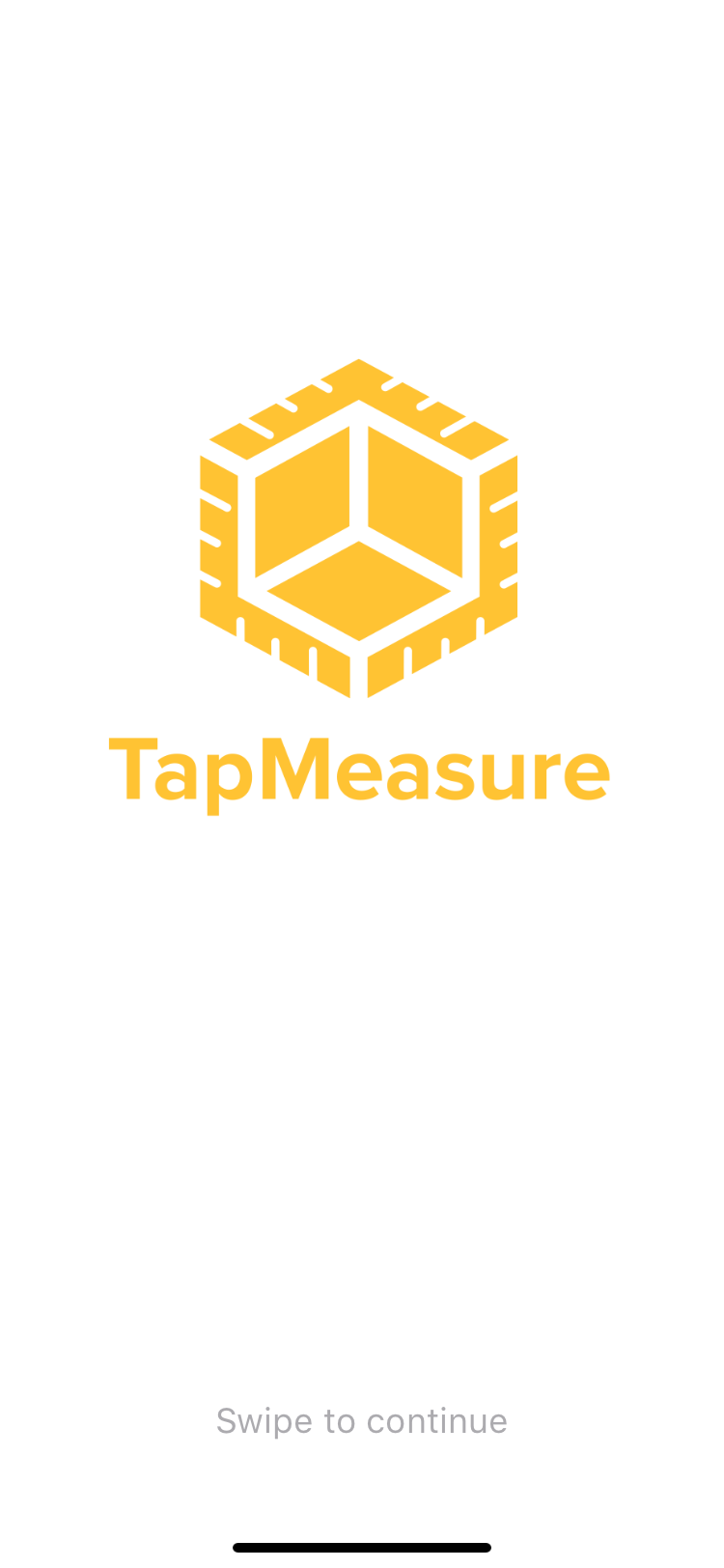TapMeasure startup page.