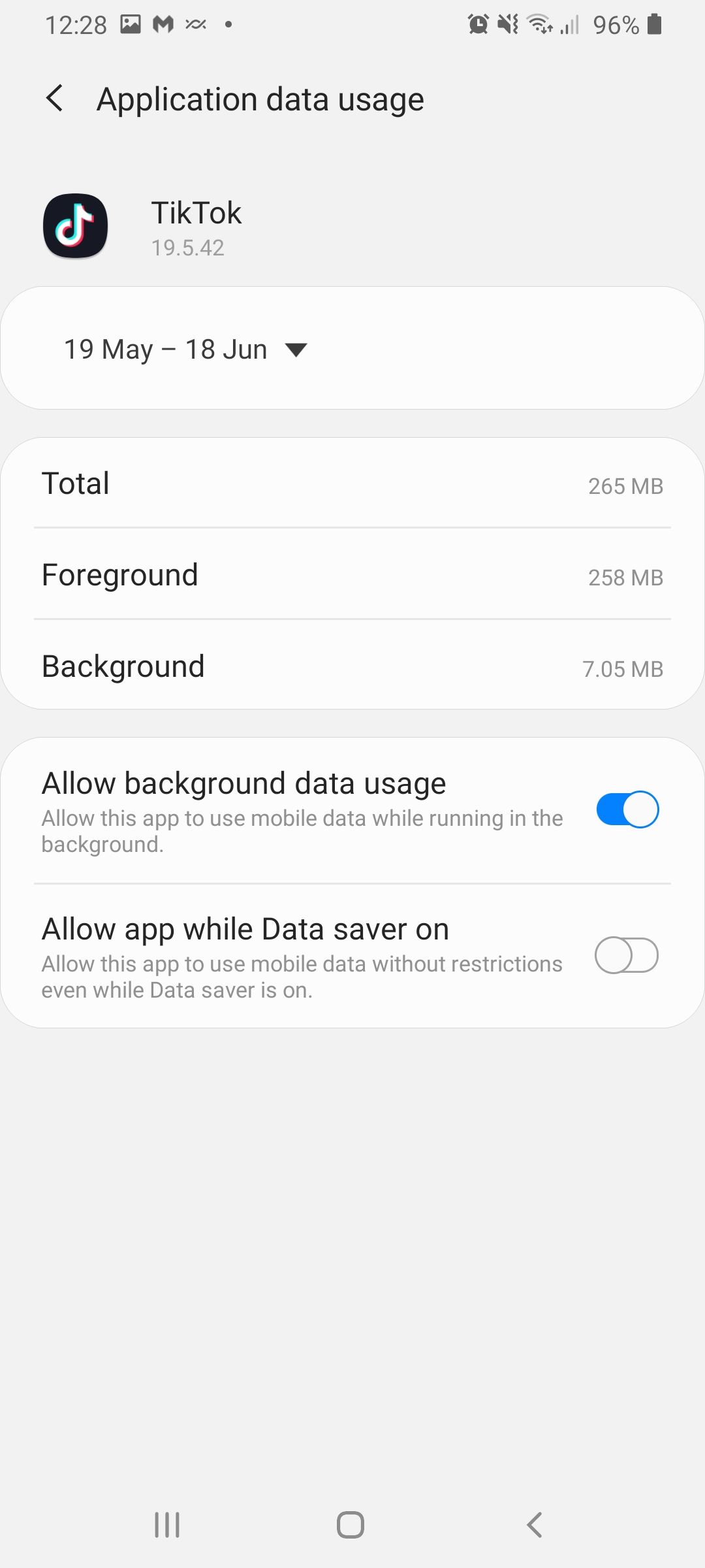 TikTok data usage settings