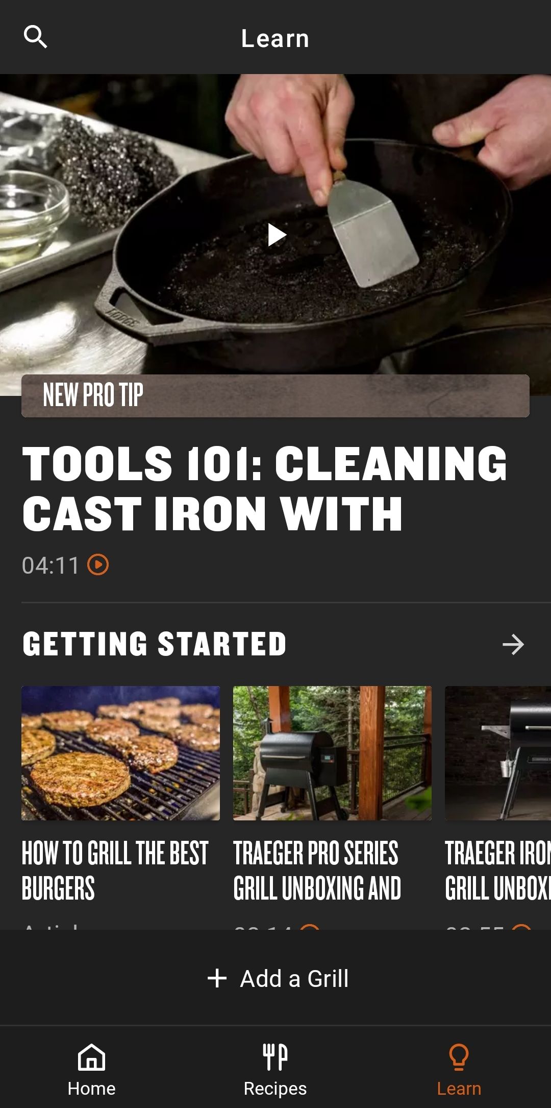 The "Learn" tab in Traeger is full of good advice and helpful techniques
