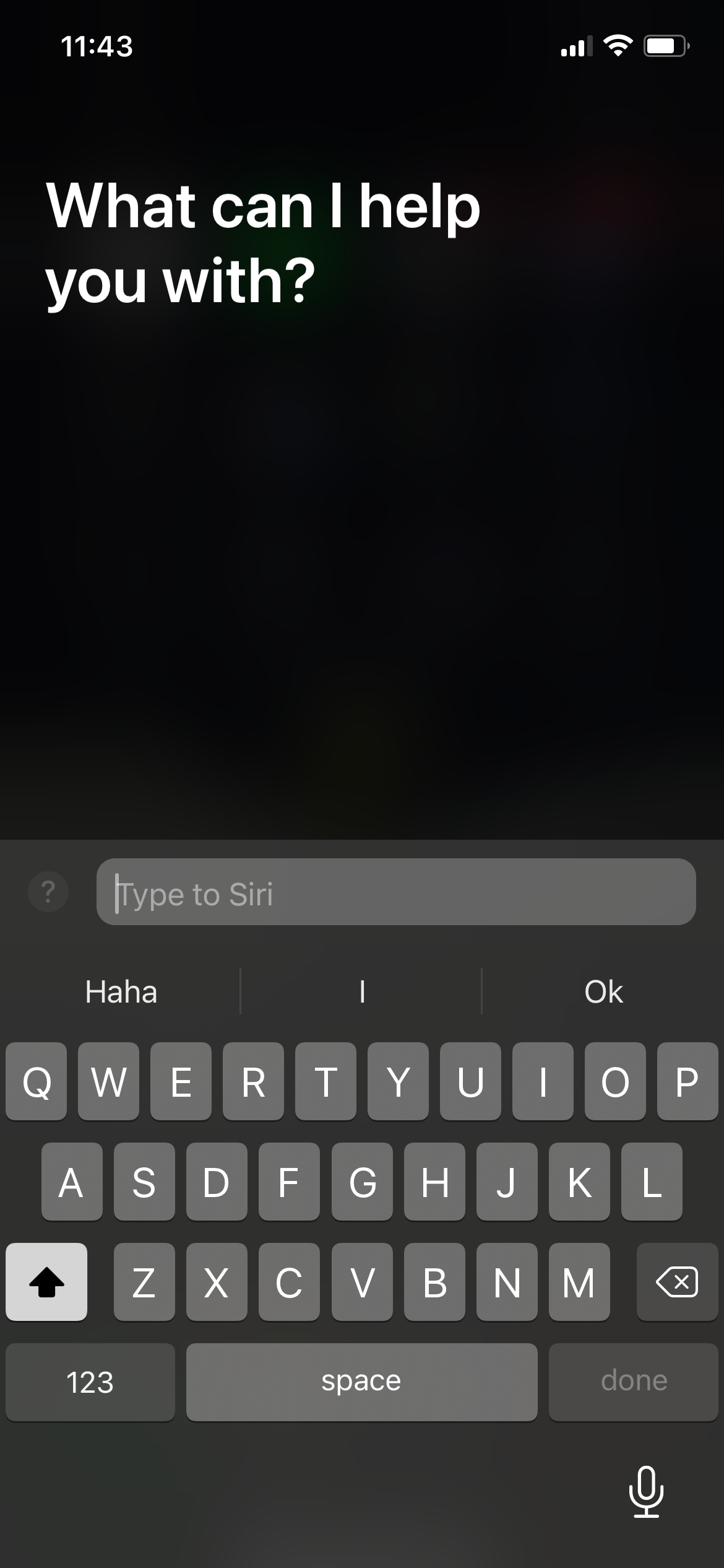 Type to Siri Input with Keyboard