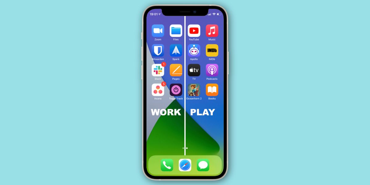 Work/Play Home Screen layout