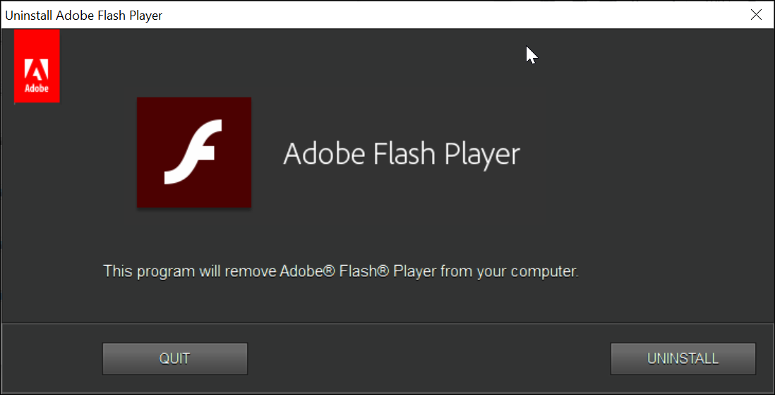 Adobe Flash removal tool