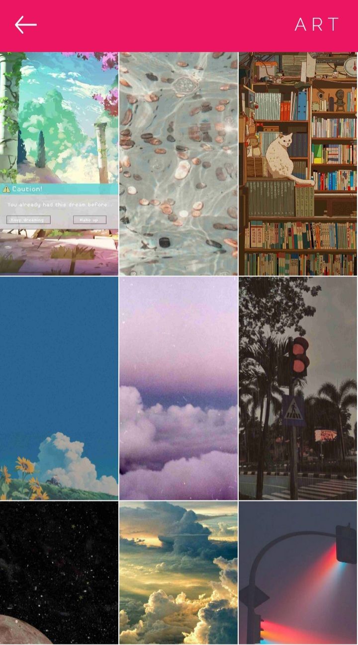 screenshot of aesthetic wallpapers art search screen