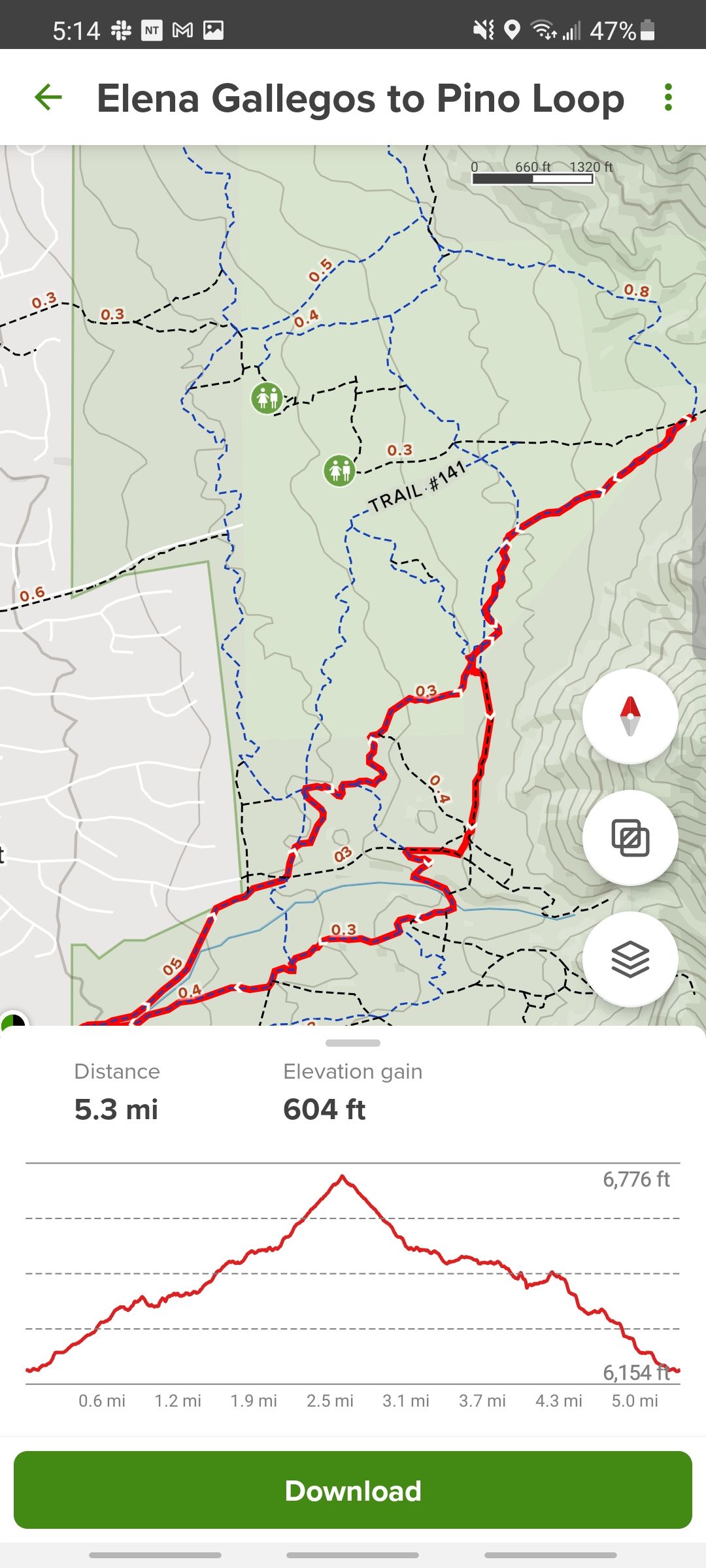 alltrails app what a hiking trail map looks like