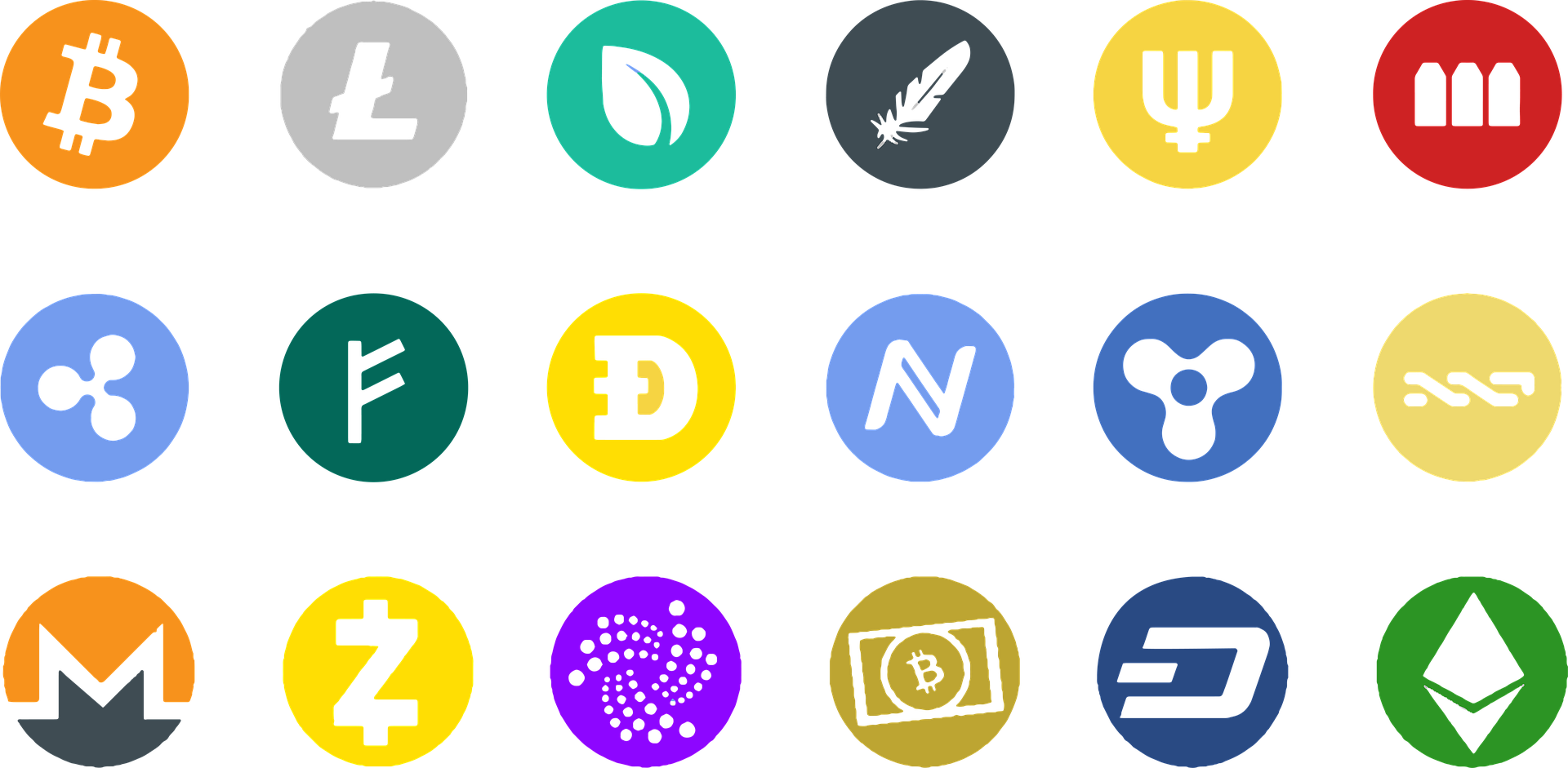 Stock image photo of altcoin logos