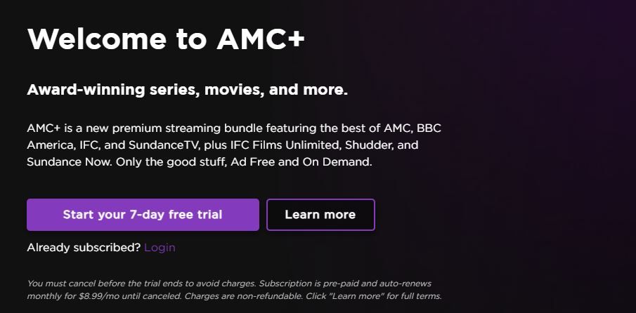 AMC+ on Roku pricing