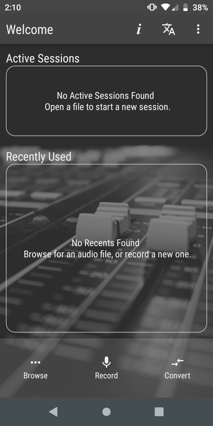 WaveEditor app homescreen