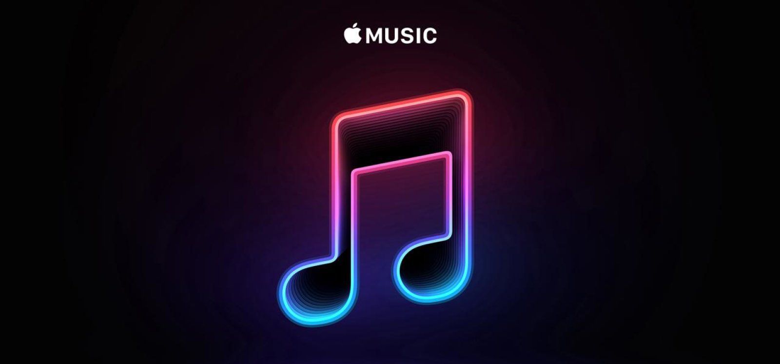 neon apple music logo