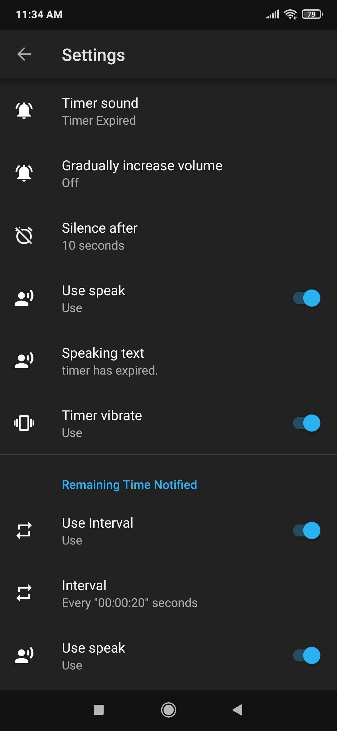 Speaking Timer گزینه های سفارشی سازی زیادی برای هشدارها دارد