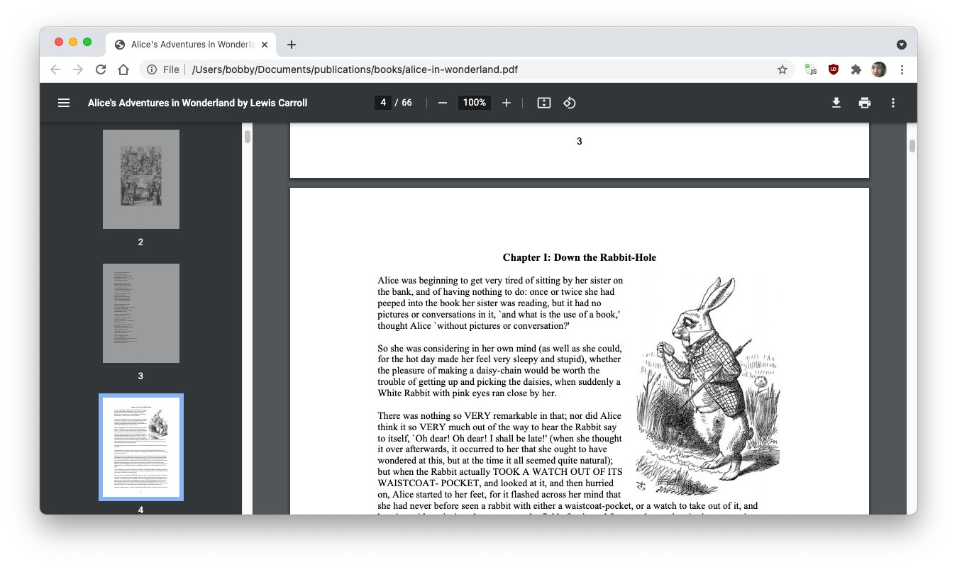 A screenshot of Google Chrome, on macOS, viewing a PDF