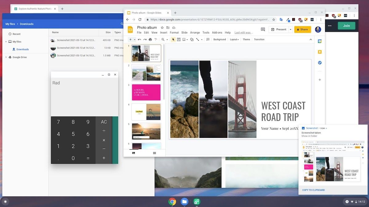 Chrome OS snipping tool window grab