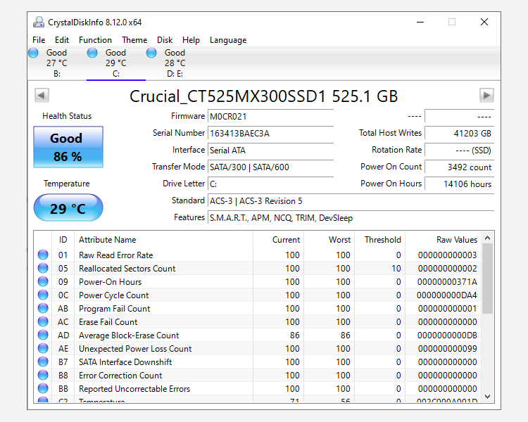 crystal disk info windows 10 disk monitoring