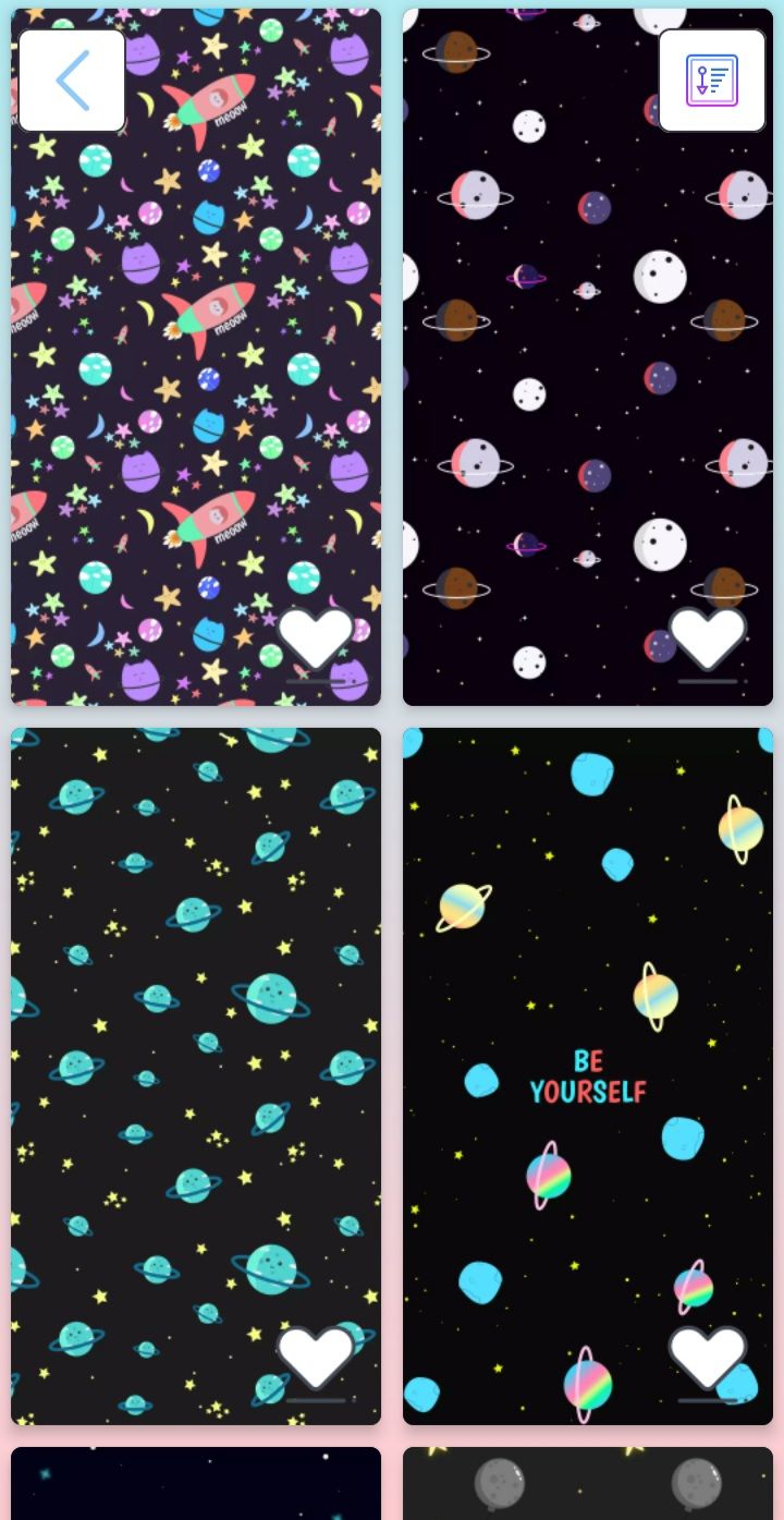 screenshot of cute wallpapers space theme