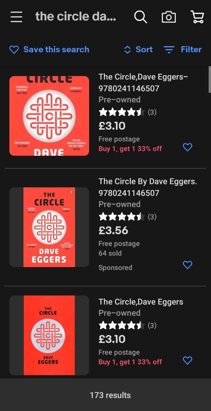 ebay 'the circle' search page screenshot