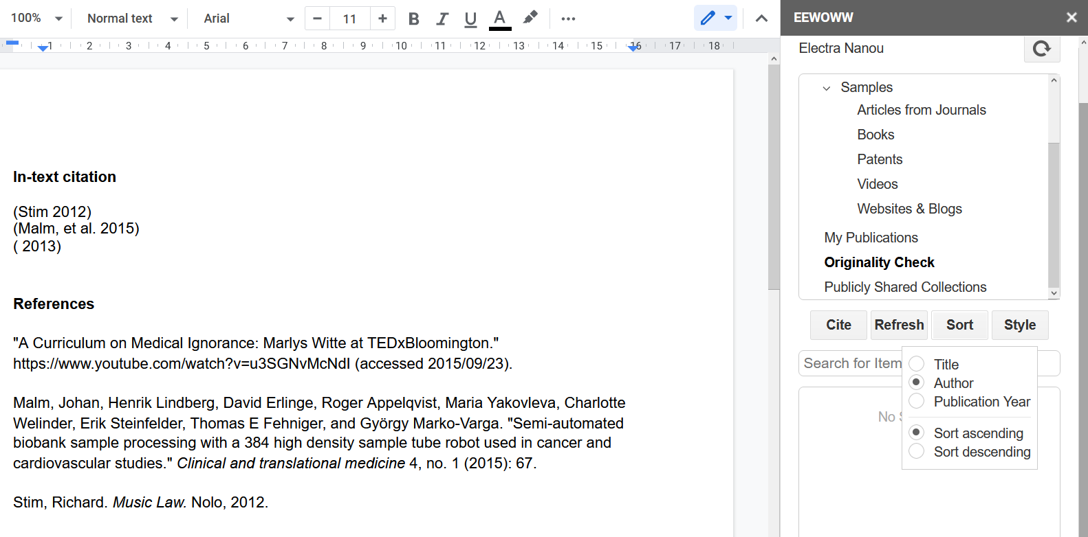 8 Google Text & Tabellen-Add-Ons zur Verbesserung Ihres Zitats und Ihrer Bibliographie - eewoww google docs add on features