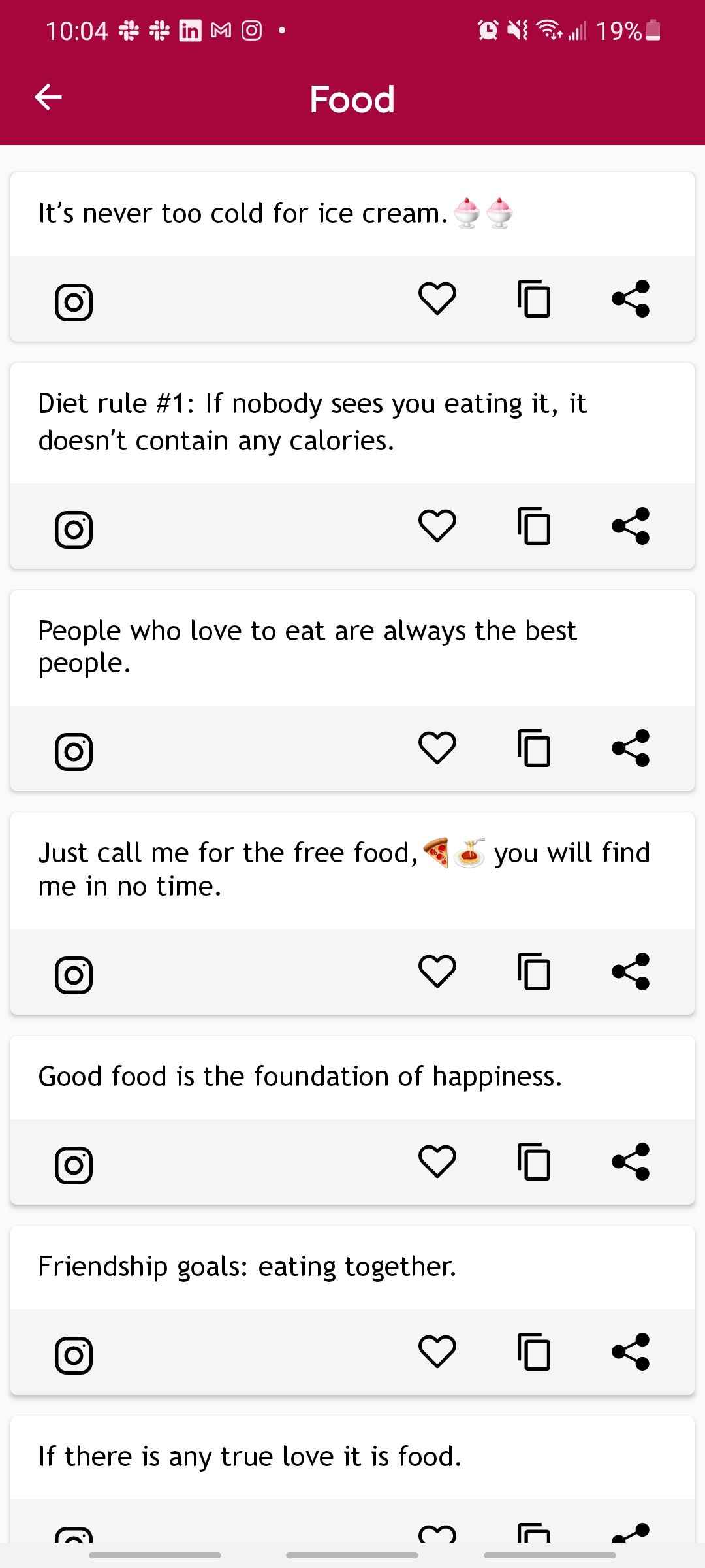 examples of food captions for instagram
