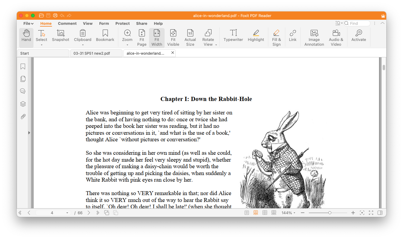 A screenshot of Foxit PDF Reader running on macOS, showing a full-width PDF