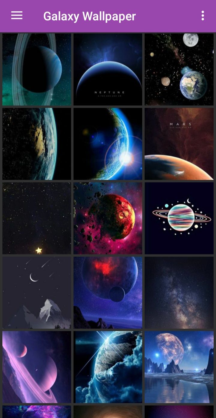 Galaxy Wallpapers home page screenshot