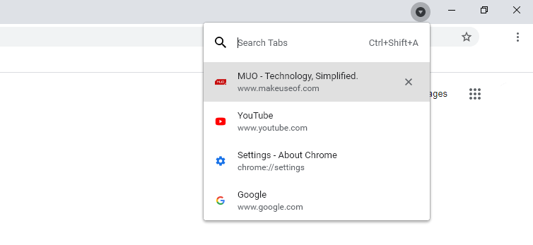 Searching tabs in Chrome 90