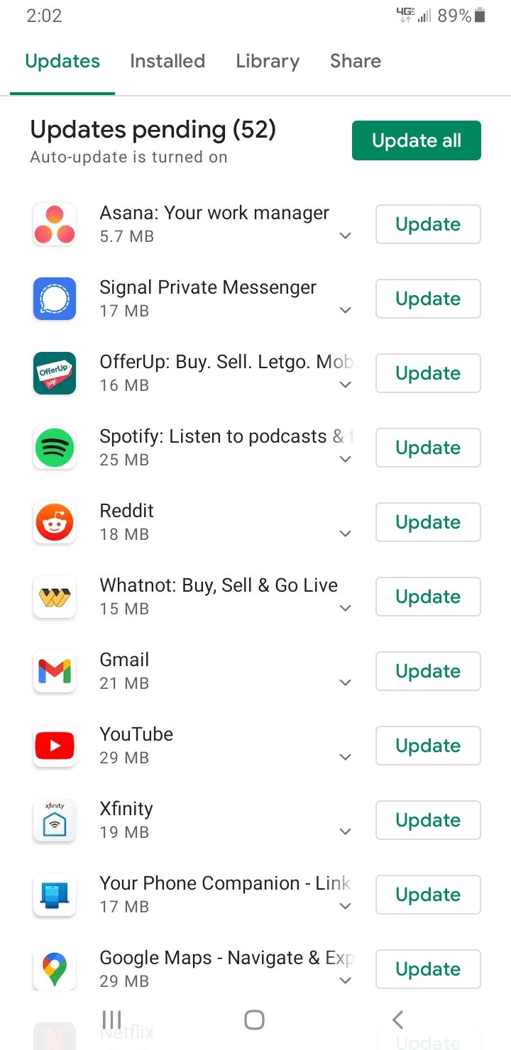 Google Play Store updates