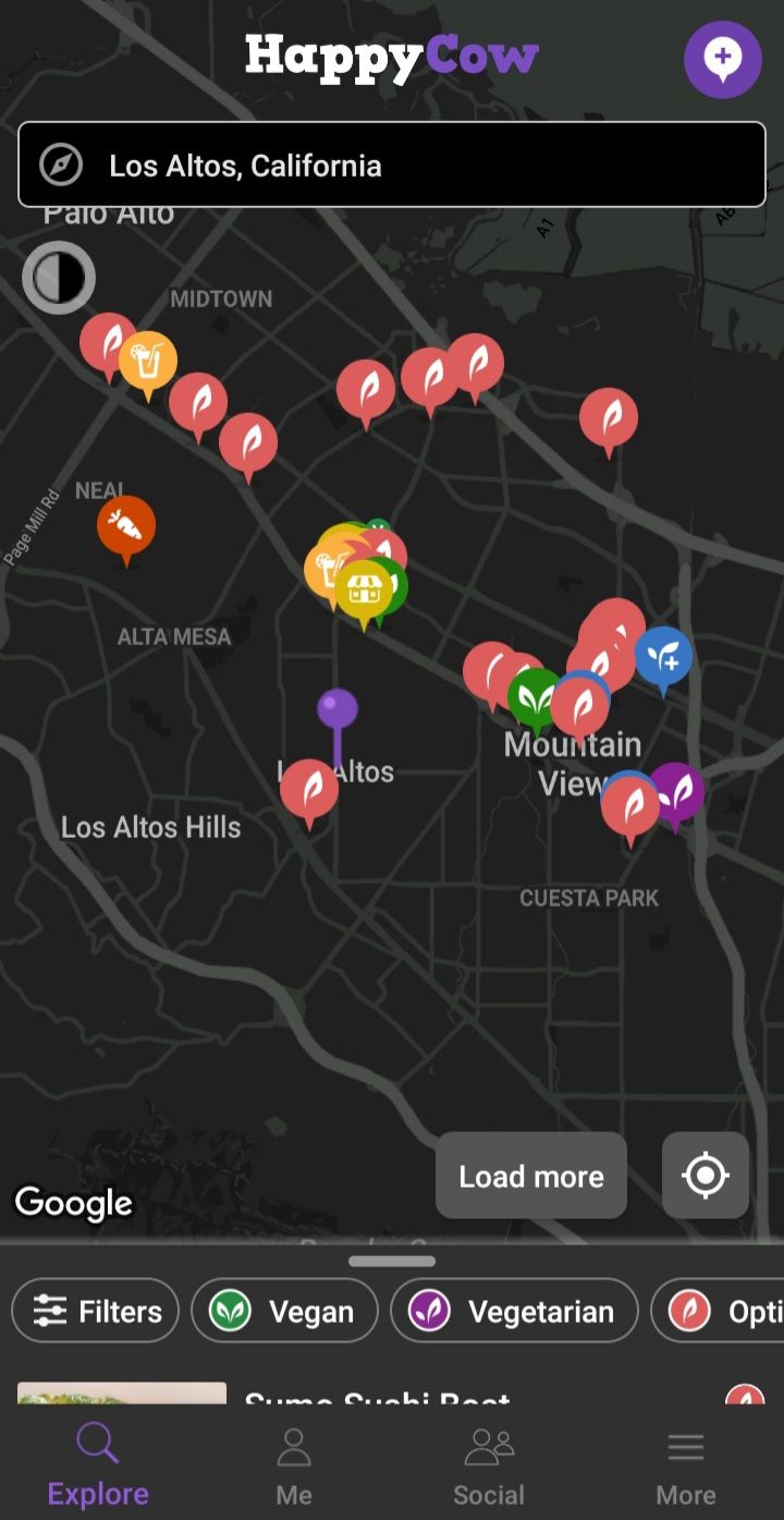 happycow map screenshot