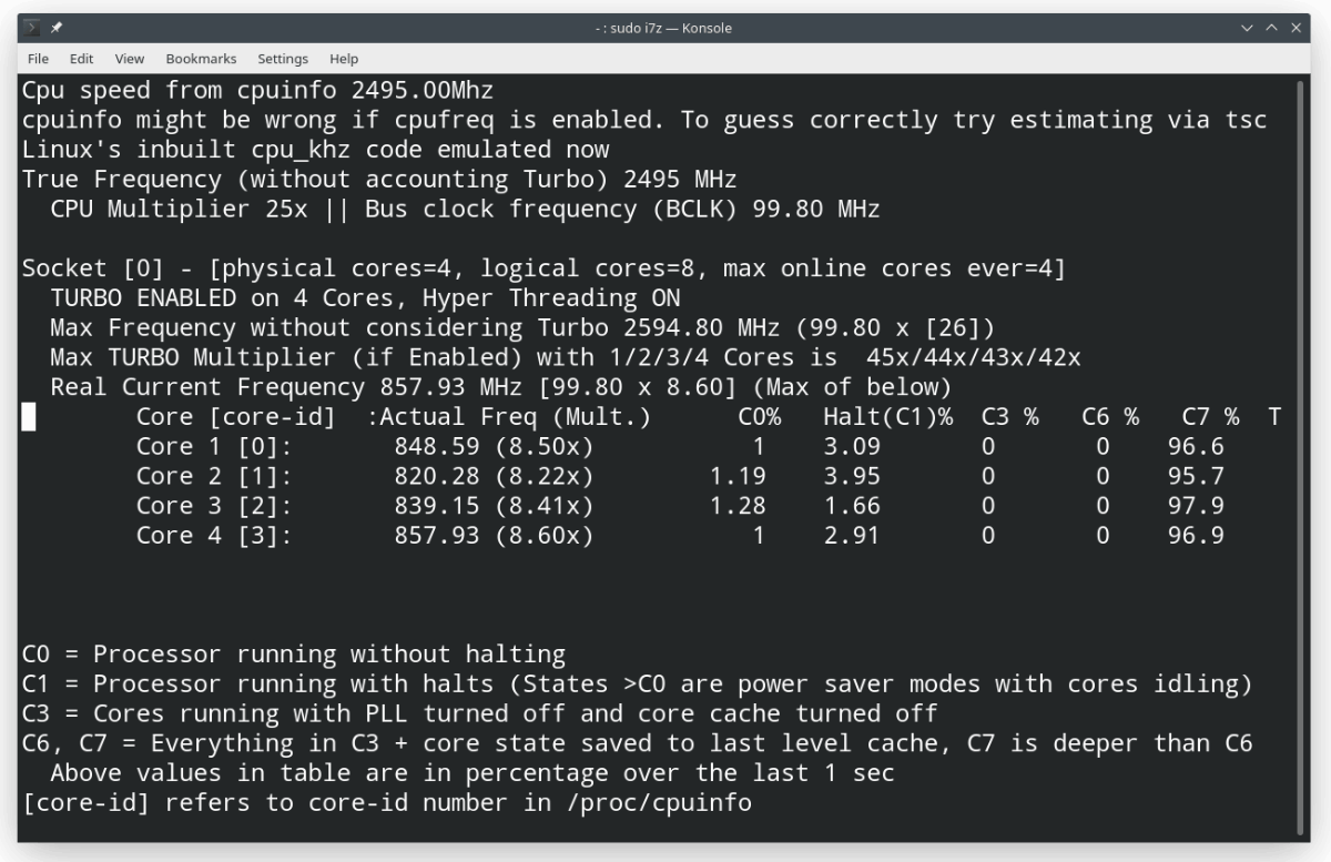 i7z intel monitoring tool - Come controllare la temperatura della CPU su un sistema Linux