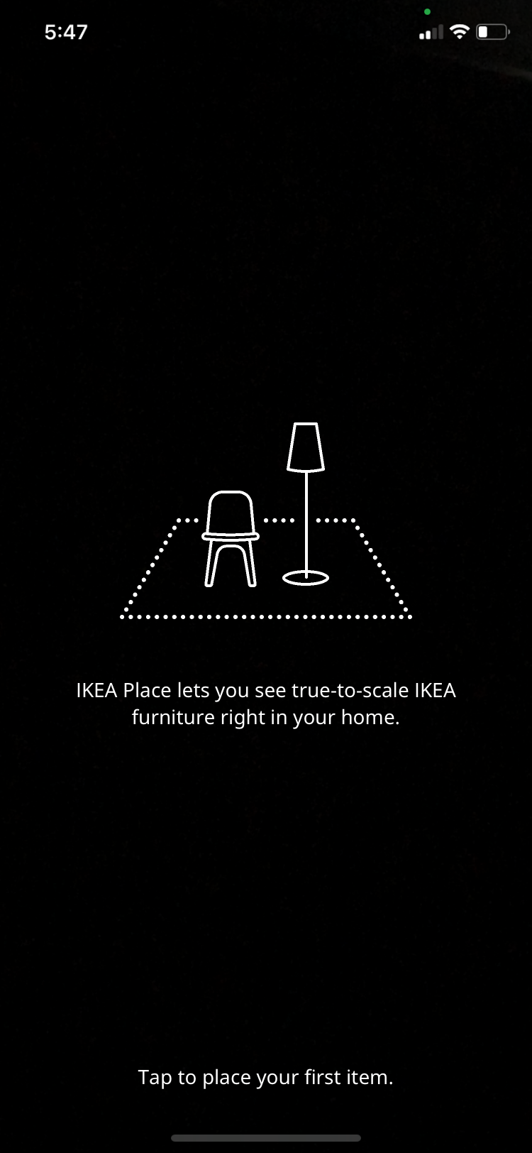 Ikea place AR setting.