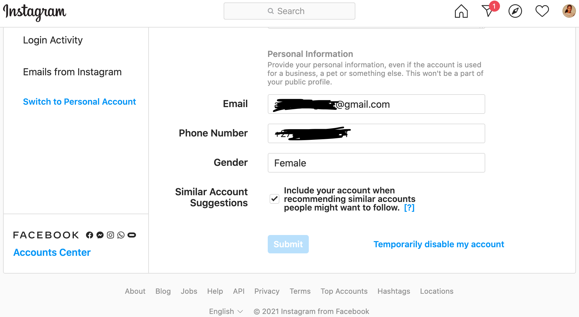 instagram password web - Come cambiare il tuo indirizzo email su Instagram