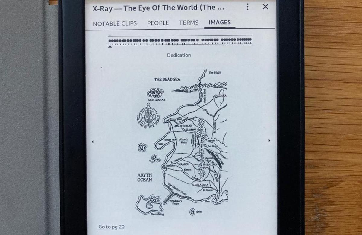 The Kindle X-Ray feature, in the "Images" section.