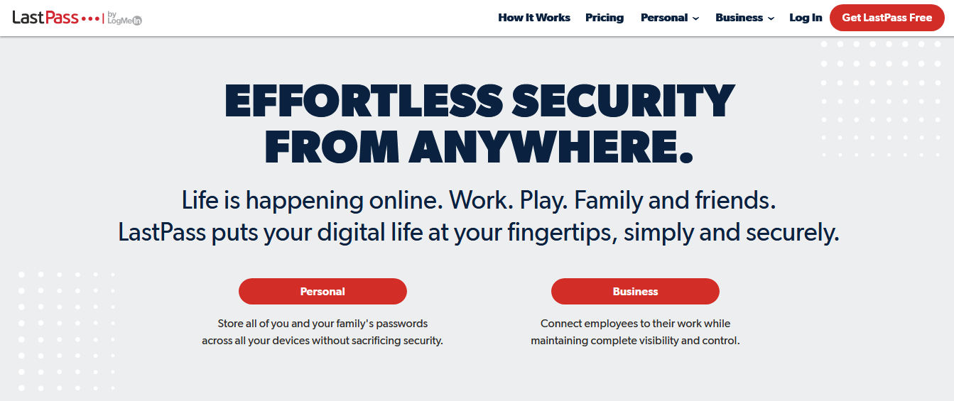 LastPass home page