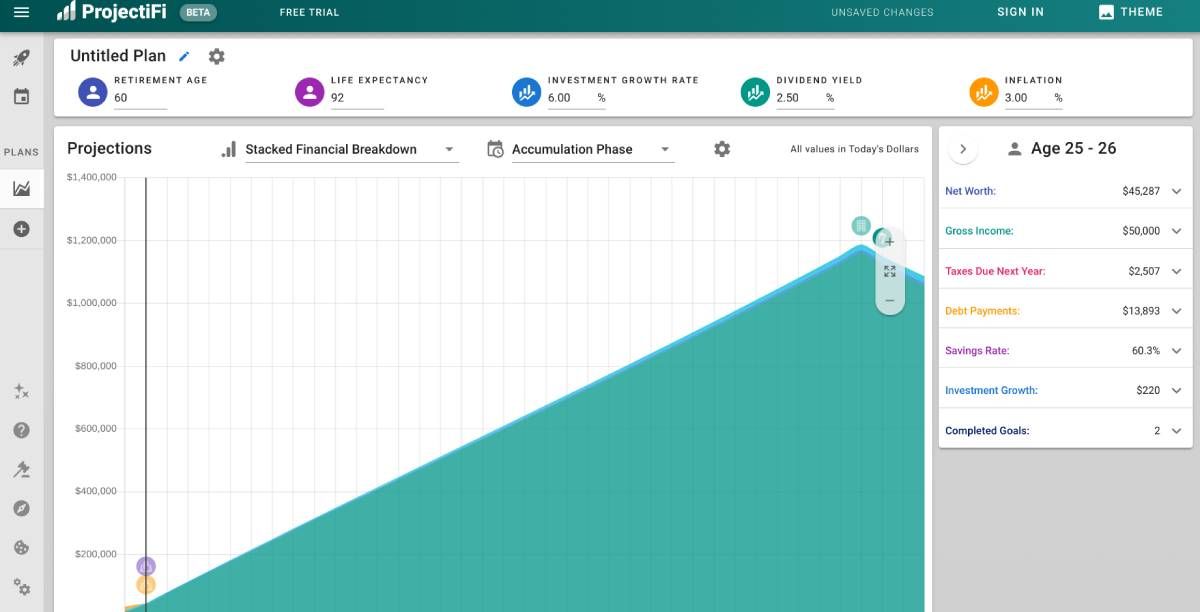 Projectifi is a privacy-friendly simulator to show your financial future