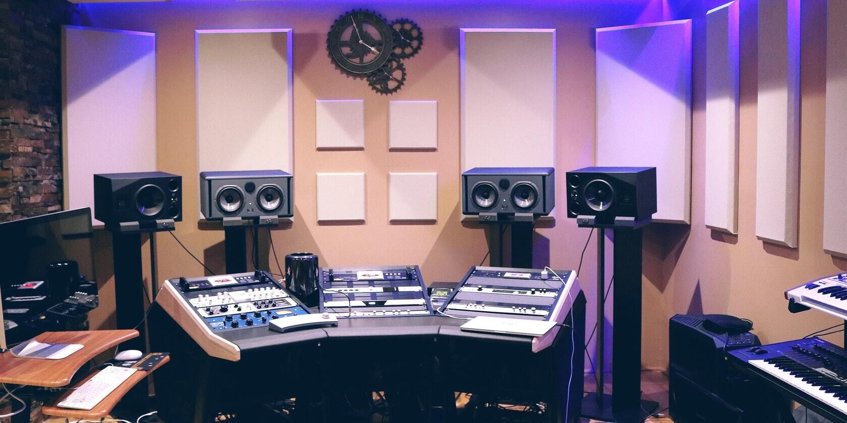 Professional music production studio