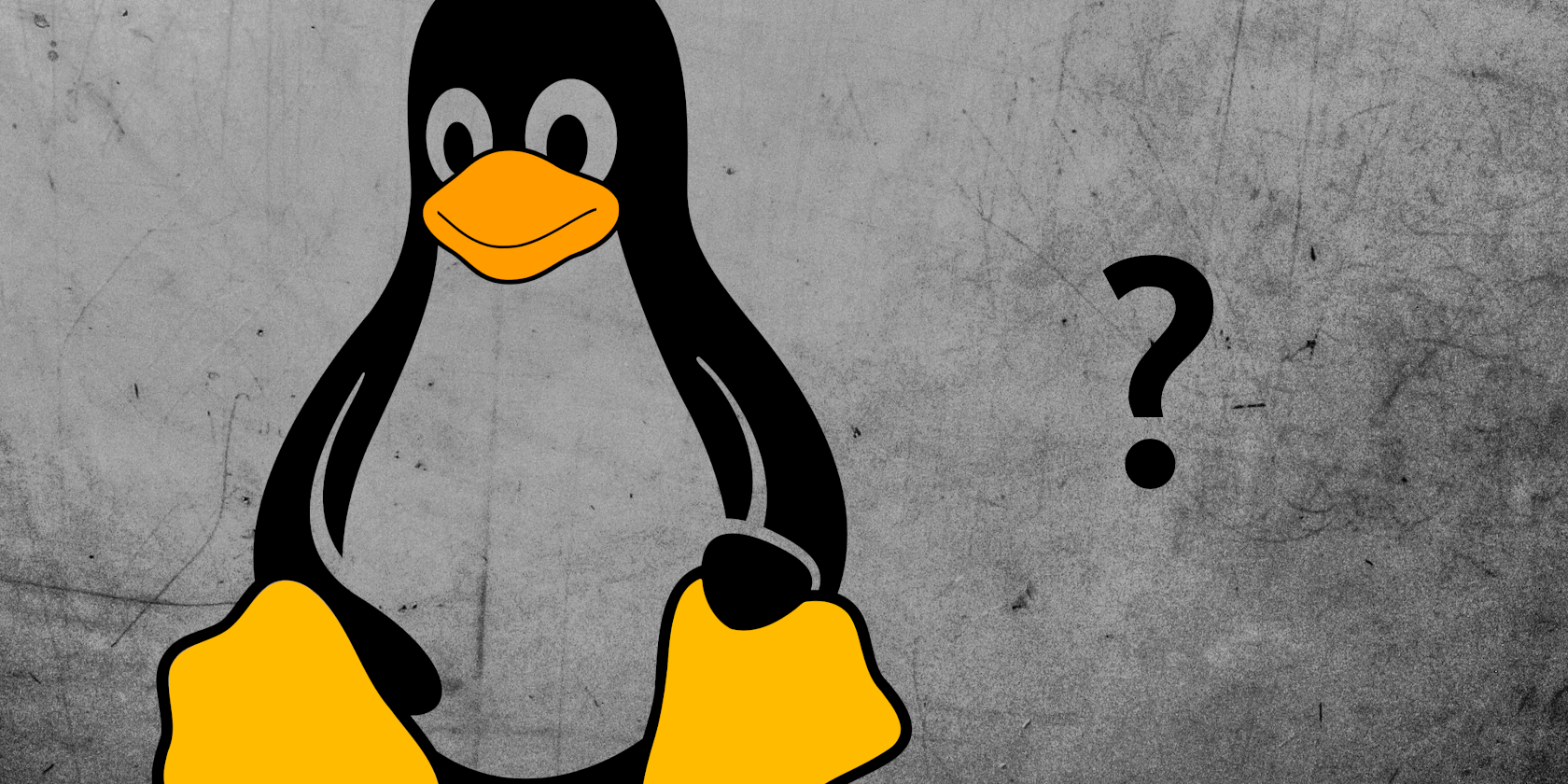 Linux Tux Logo With Question Mark