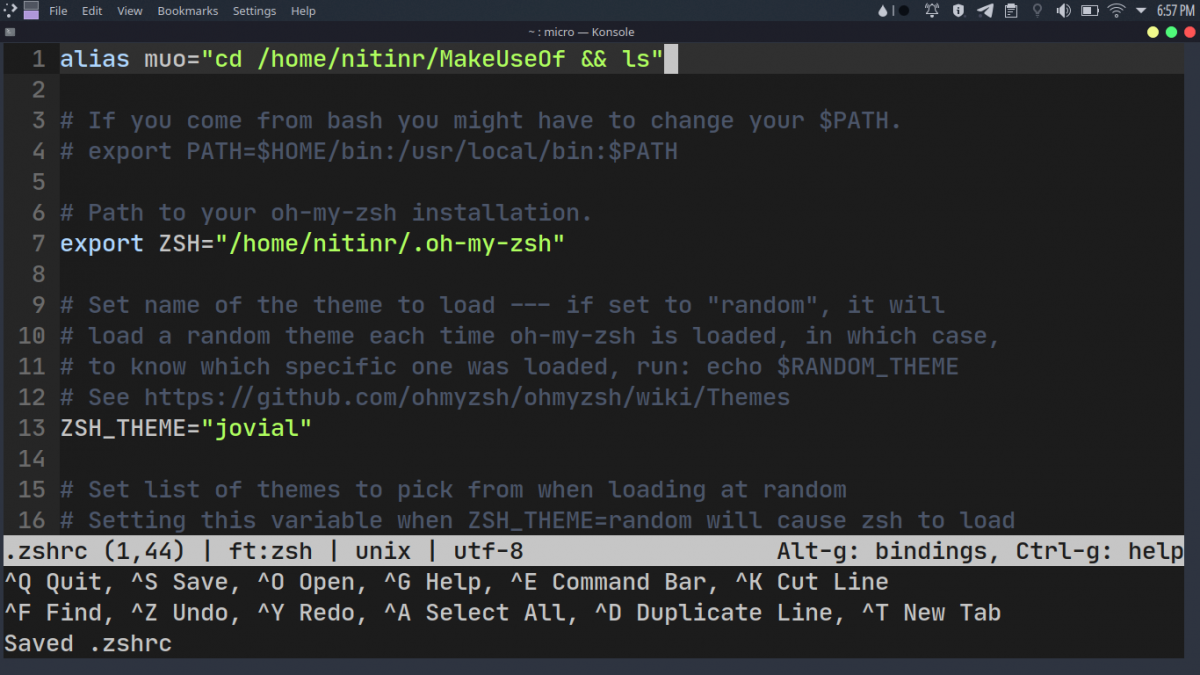 Setting permanent aliases in Linux
