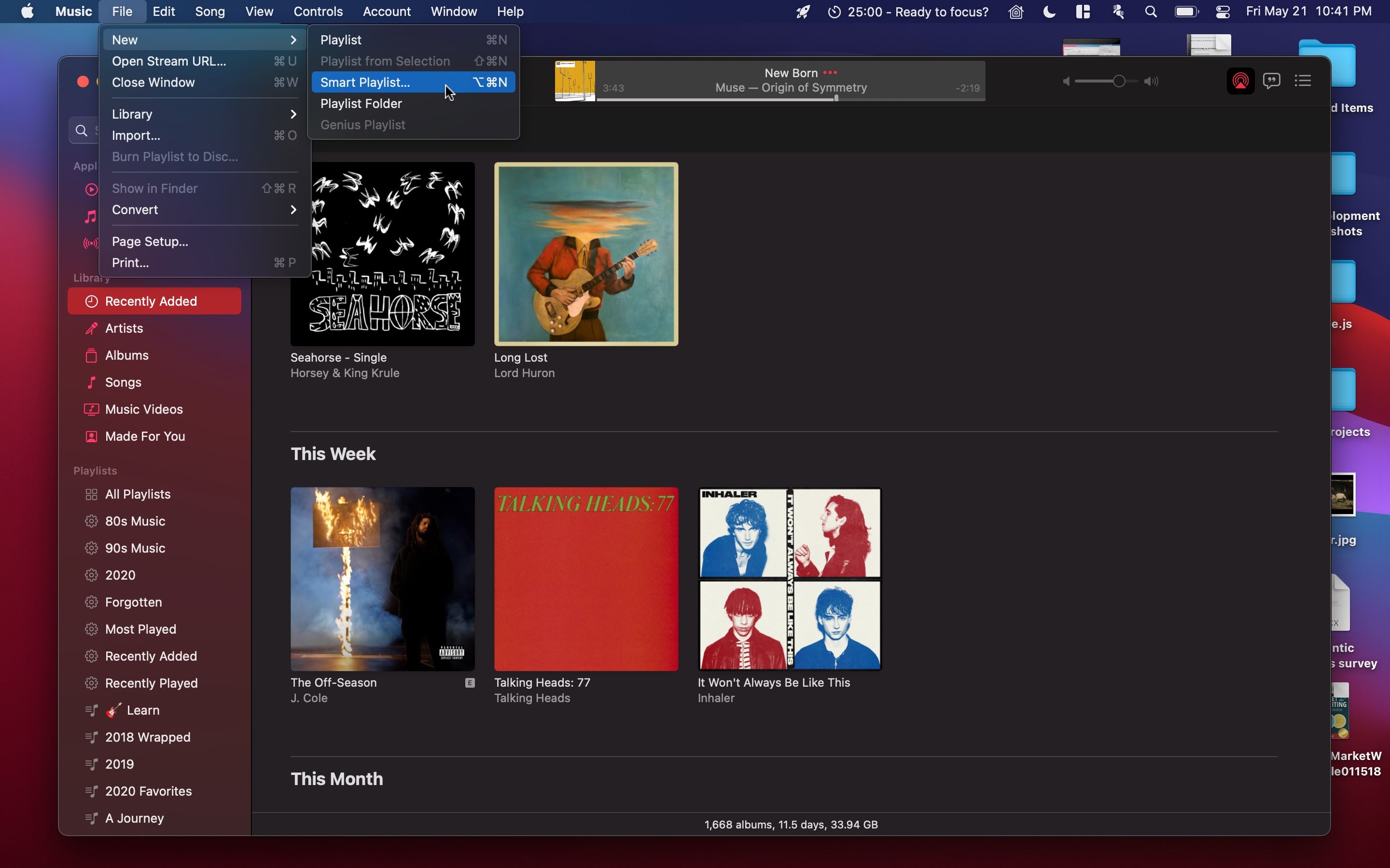 Create a smart playlist in macOS Music