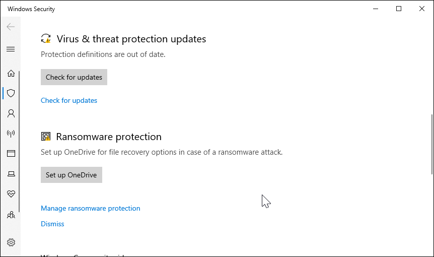 Windows 10 Ransomware protection