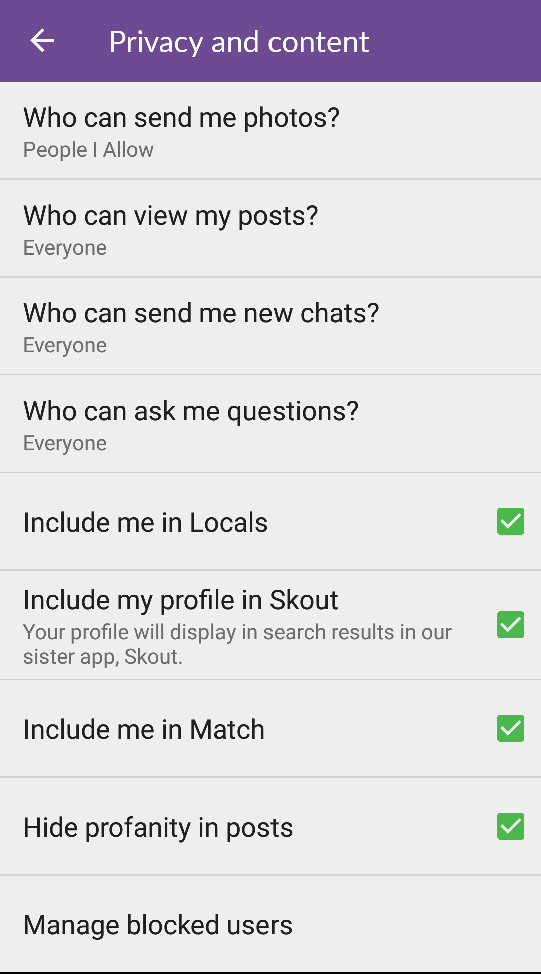 MeetMe App Privacy Settings