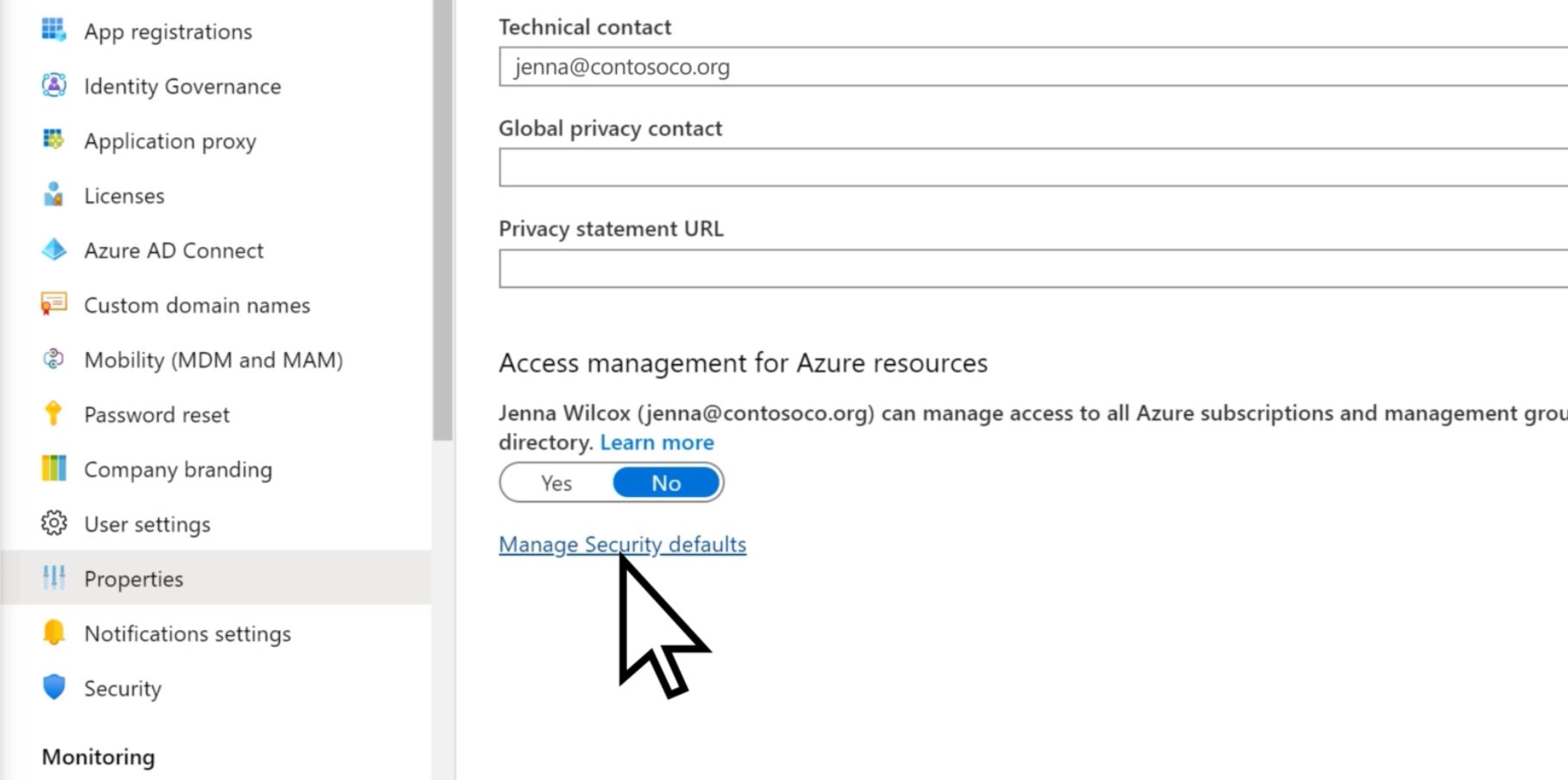 Enable Security Defaults Microsoft 365 Admin Center