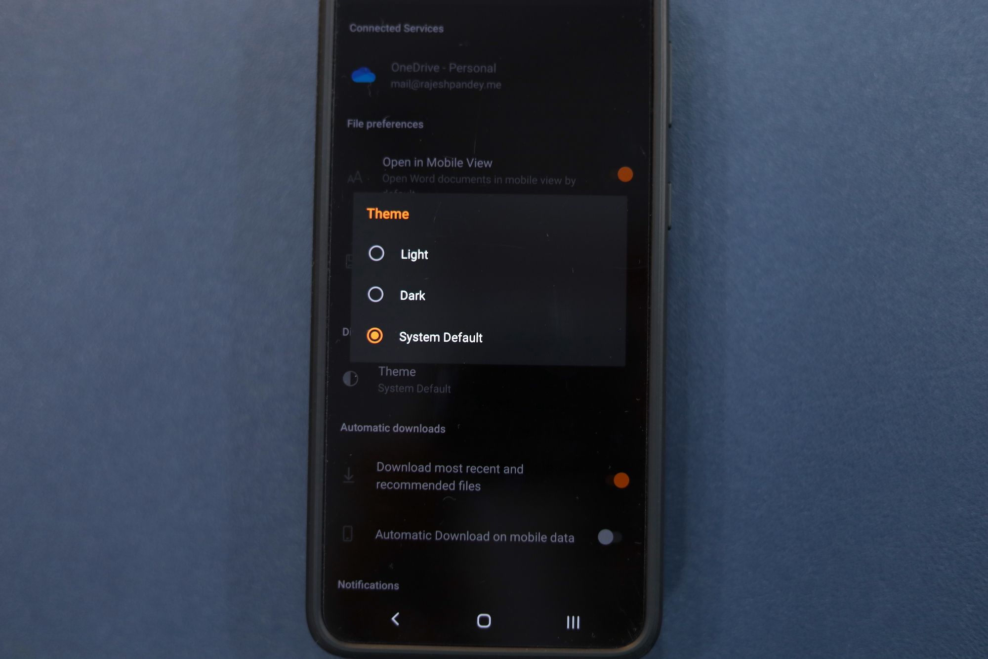 Microsoft Office for Android Dark mode
