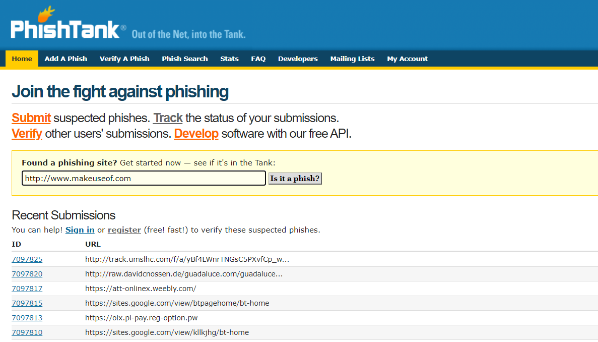 muo security link check phishtank - 7 siti rapidi che ti consentono di verificare se un collegamento è sicuro
