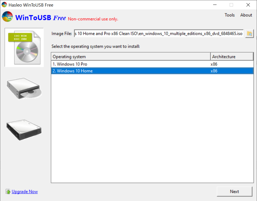 Convert a Windows ISO file to portable USB