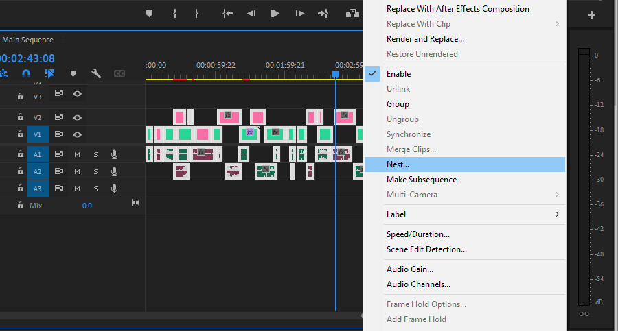 Verschachteln von Sequenzen in Adobe Premiere Pro - nesting a sequence in premiere pro