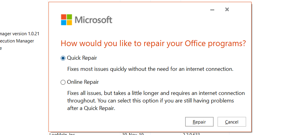 my microsoft outlook is not working